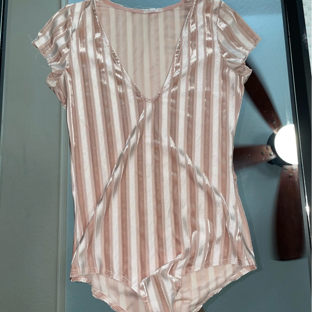 Rose gold pink body suit